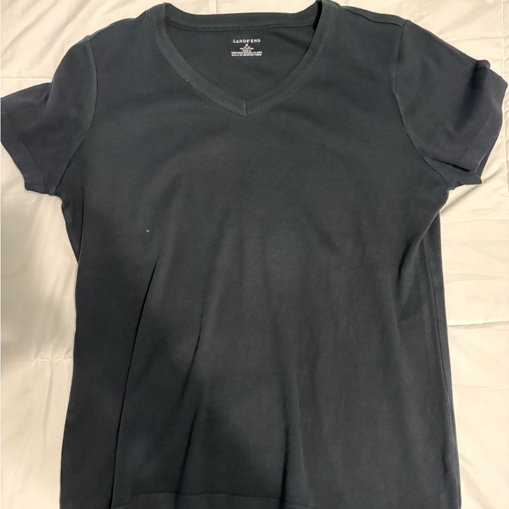 Lands' End Women's black V-Neck Tee